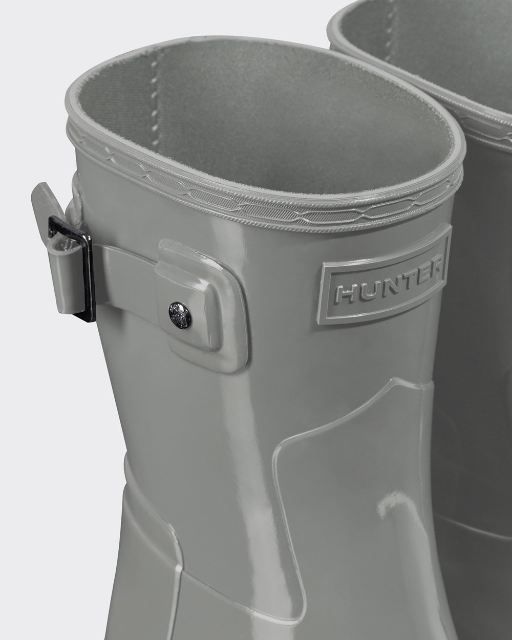 Womens Short Rain Boots - Hunter Refined Slim Fit Gloss (13IEAQRNB) - Grey